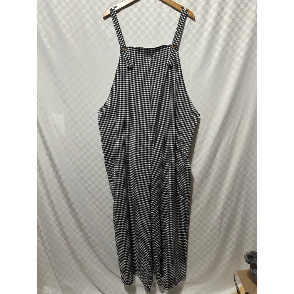 SHEIN CURVE Wide Leg Gingham Overalls | 2X